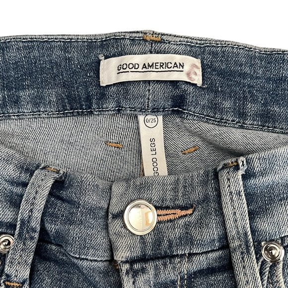 Good American | Light Wash Good Legs Step Hem High Waist Skinny Jeans Blue007 - Picture 3 of 5